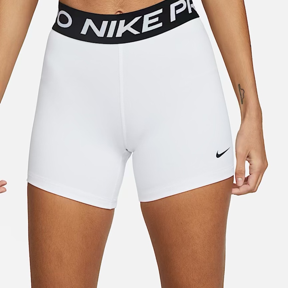 Nike Women's Pro Black and White Athletic Shorts Small